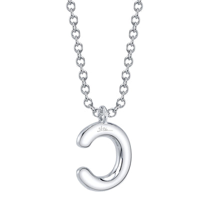 0.08CT 14K W/G DIAMOND PAVE NECKLACE - INITIAL C