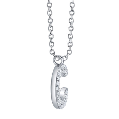 0.08CT 14K W/G DIAMOND PAVE NECKLACE - INITIAL C