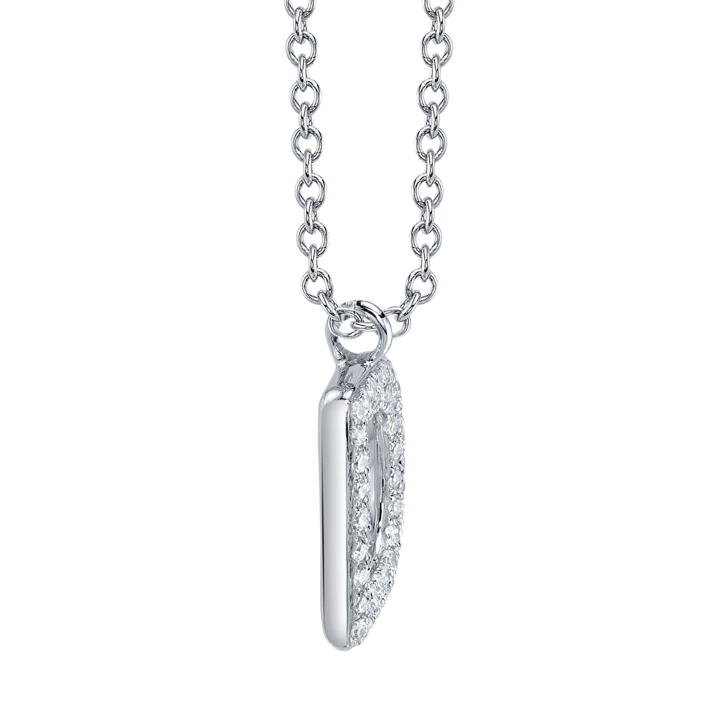 0.10CT 14K W/G DIAMOND PAVE NECKLACE - INITIAL D