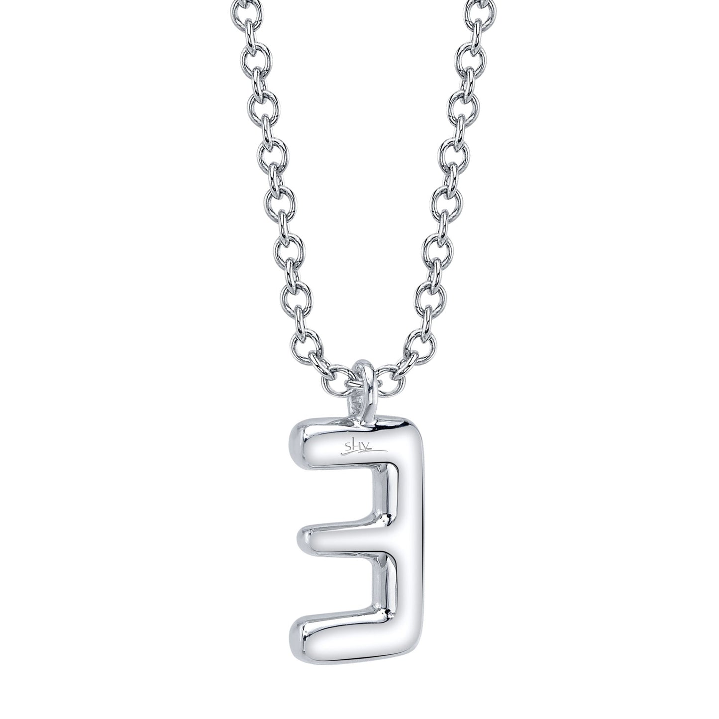 0.07CT 14K W/G DIAMOND PAVE NECKLACE - INITIAL E