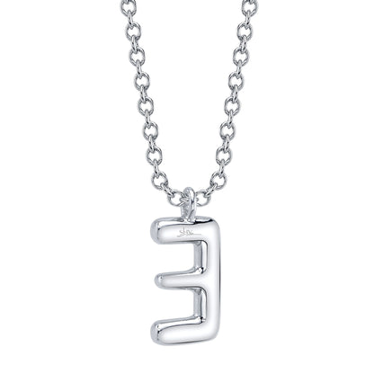 0.07CT 14K W/G DIAMOND PAVE NECKLACE - INITIAL E