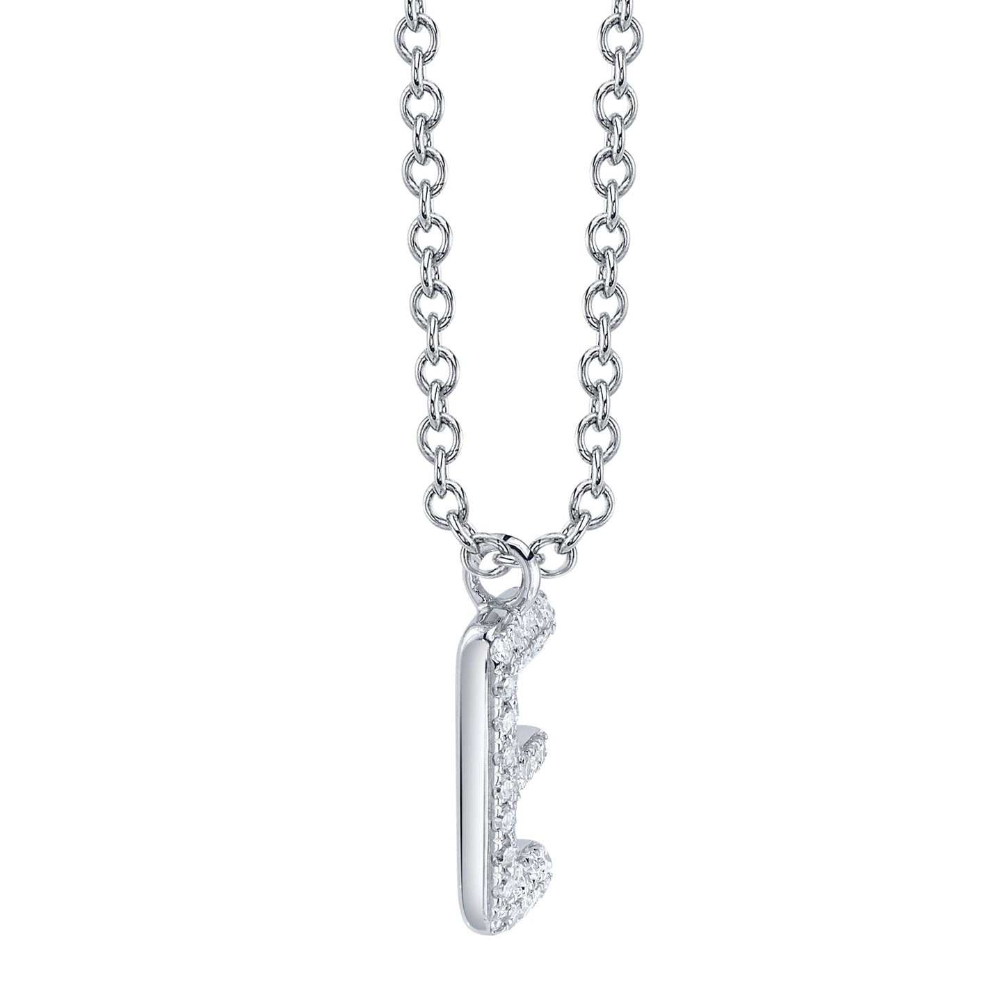 0.07CT 14K W/G DIAMOND PAVE NECKLACE - INITIAL E