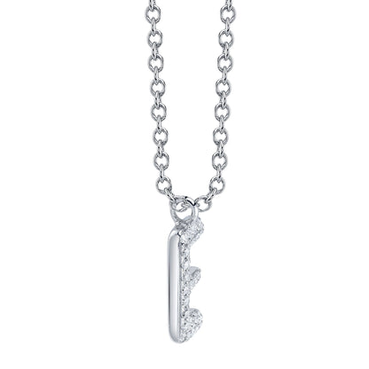 0.07CT 14K W/G DIAMOND PAVE NECKLACE - INITIAL E