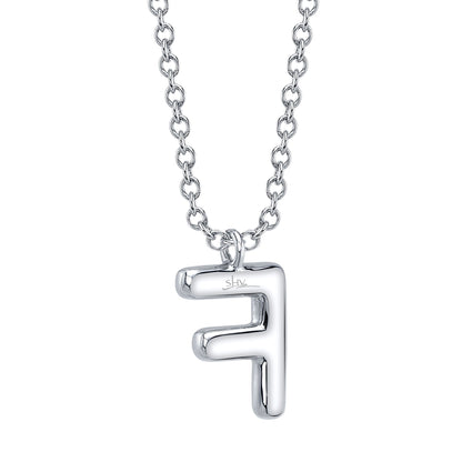 0.08CT 14K W/G DIAMOND PAVE NECKLACE - INITIAL F