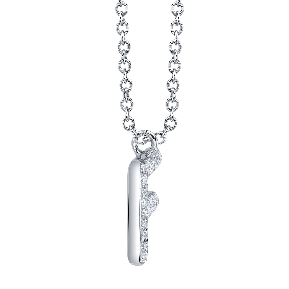 0.08CT 14K W/G DIAMOND PAVE NECKLACE - INITIAL F