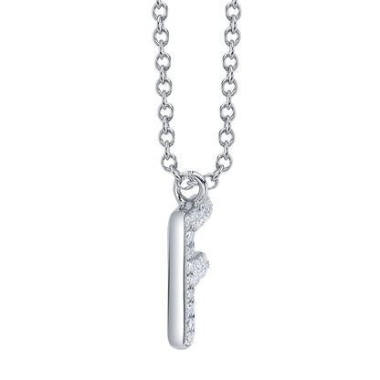 0.08CT 14K W/G DIAMOND PAVE NECKLACE - INITIAL F