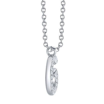 0.10CT 14K W/G DIAMOND PAVE NECKLACE - INITIAL G