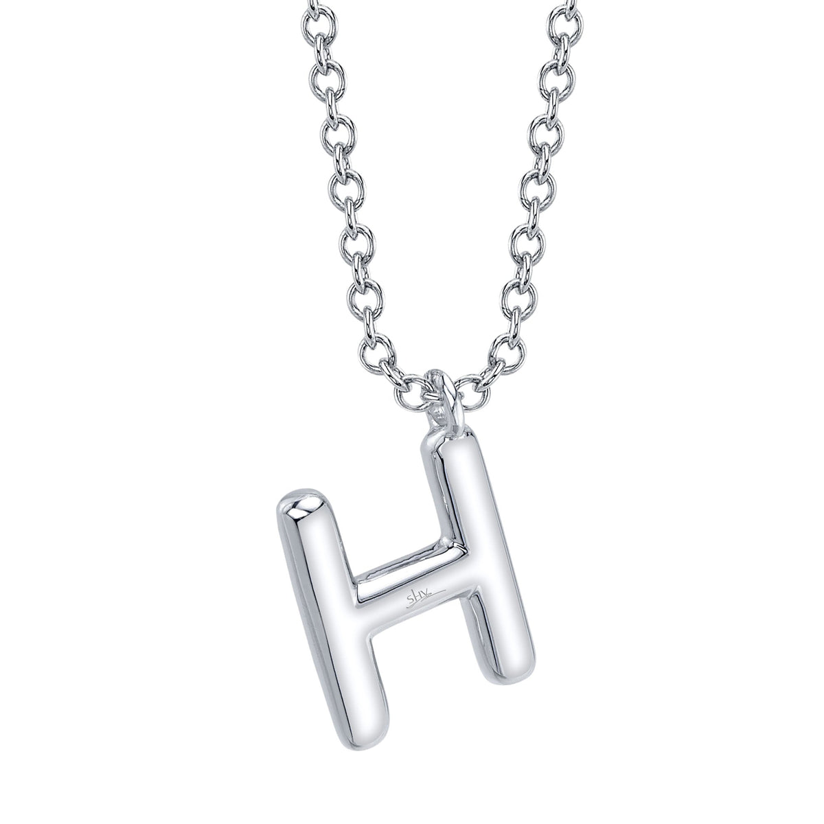 0.09CT 14K W/G DIAMOND PAVE NECKLACE - INITIAL H