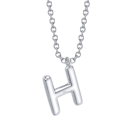 0.09CT 14K W/G DIAMOND PAVE NECKLACE - INITIAL H