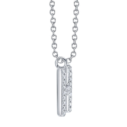 0.09CT 14K W/G DIAMOND PAVE NECKLACE - INITIAL H