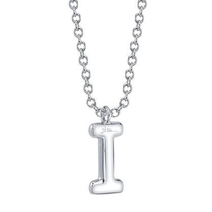 0.06CT 14K W/G DIAMOND PAVE NECKLACE - INITIAL I