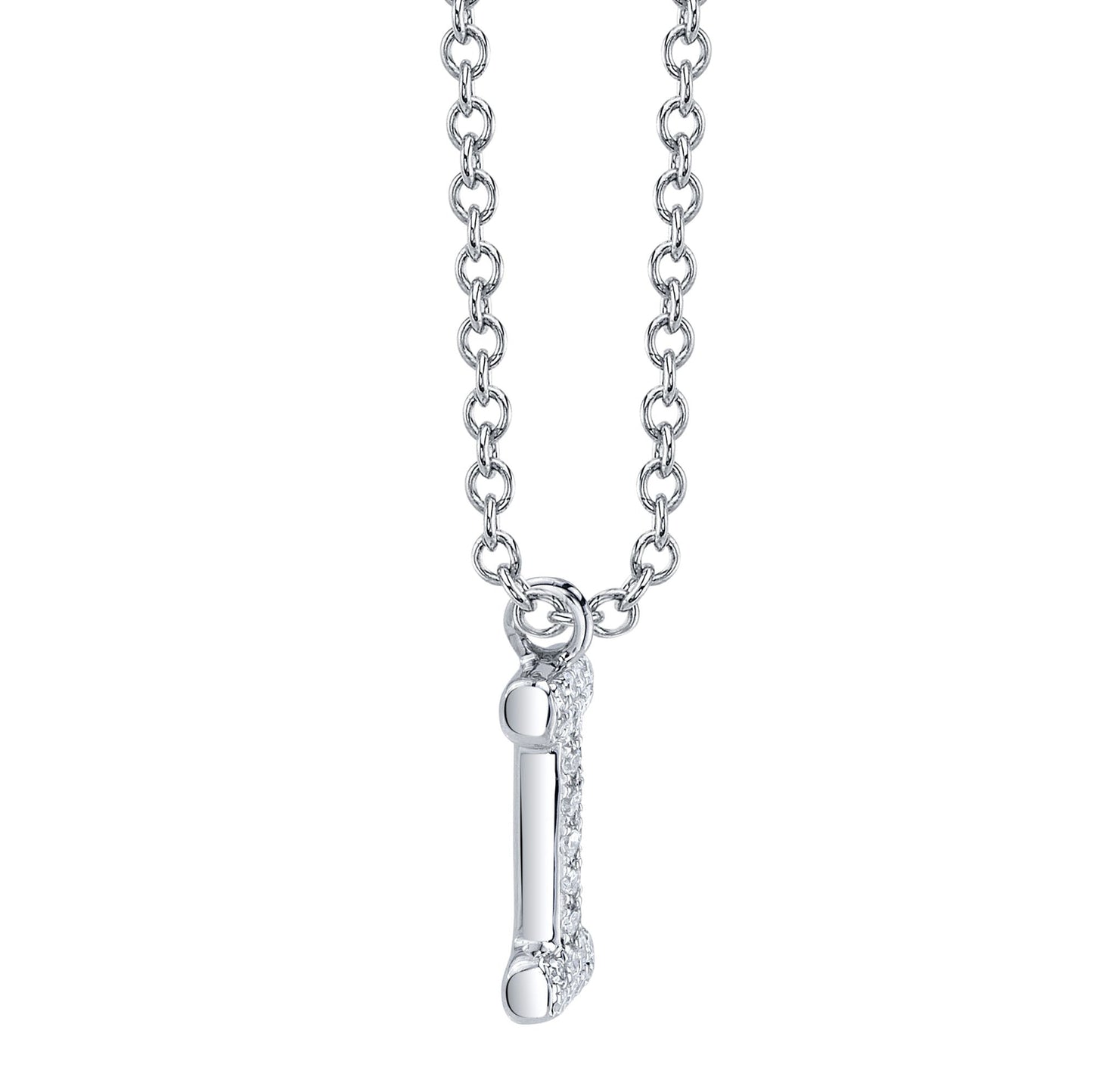 0.06CT 14K W/G DIAMOND PAVE NECKLACE - INITIAL I