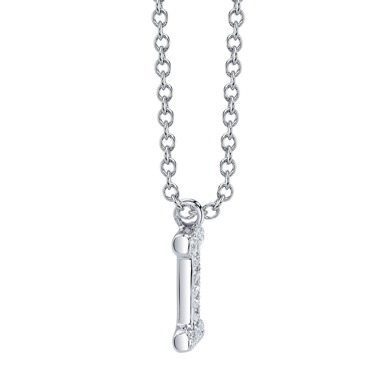 0.06CT 14K W/G DIAMOND PAVE NECKLACE - INITIAL I