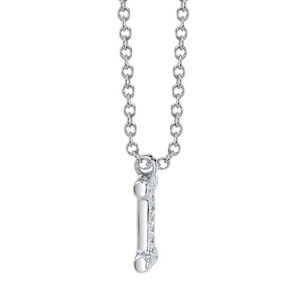 0.06CT 14K W/G DIAMOND PAVE NECKLACE - INITIAL I