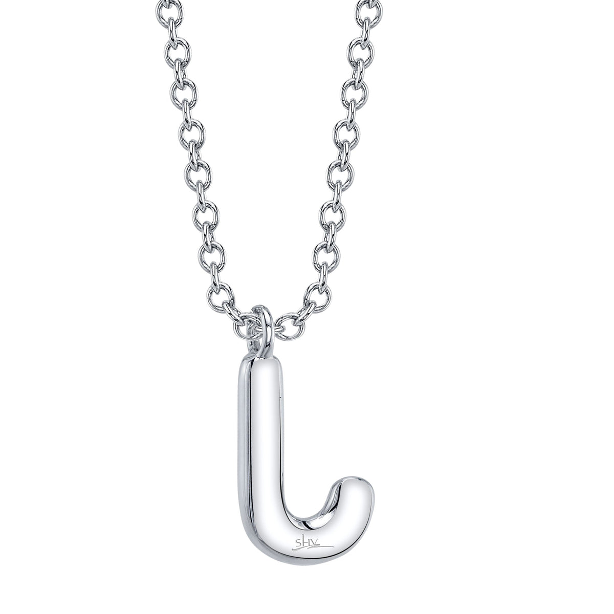 0.06CT 14K W/G DIAMOND PAVE NECKLACE - INITIAL J