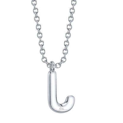 0.06CT 14K W/G DIAMOND PAVE NECKLACE - INITIAL J