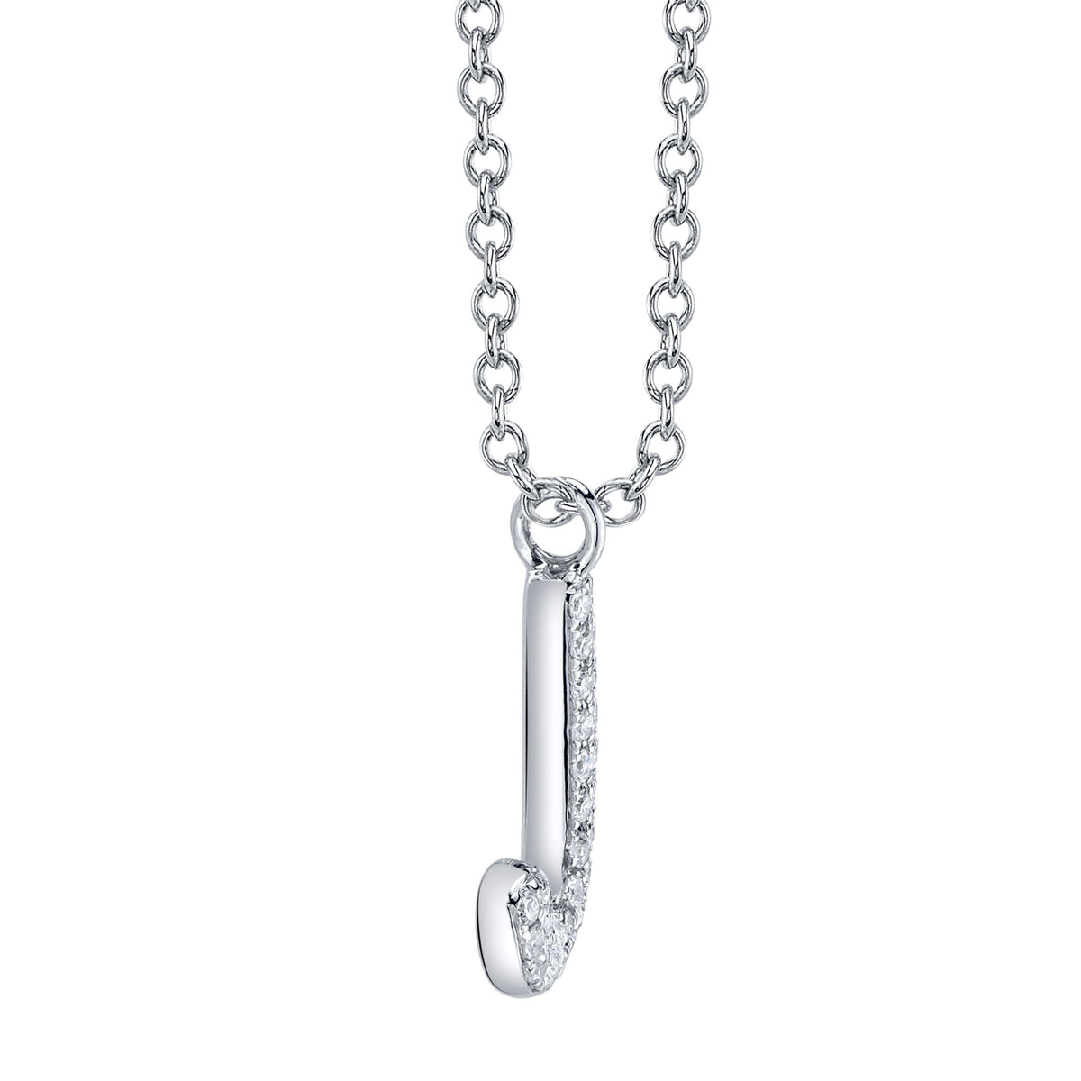 0.06CT 14K W/G DIAMOND PAVE NECKLACE - INITIAL J
