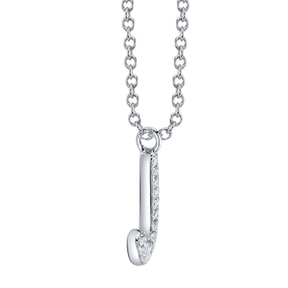 0.06CT 14K W/G DIAMOND PAVE NECKLACE - INITIAL J
