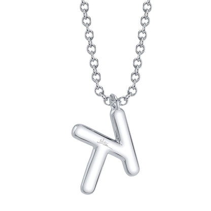 0.10CT 14K W/G DIAMOND PAVE NECKLACE - INITIAL K