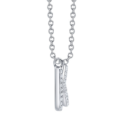 0.10CT 14K W/G DIAMOND PAVE NECKLACE - INITIAL K