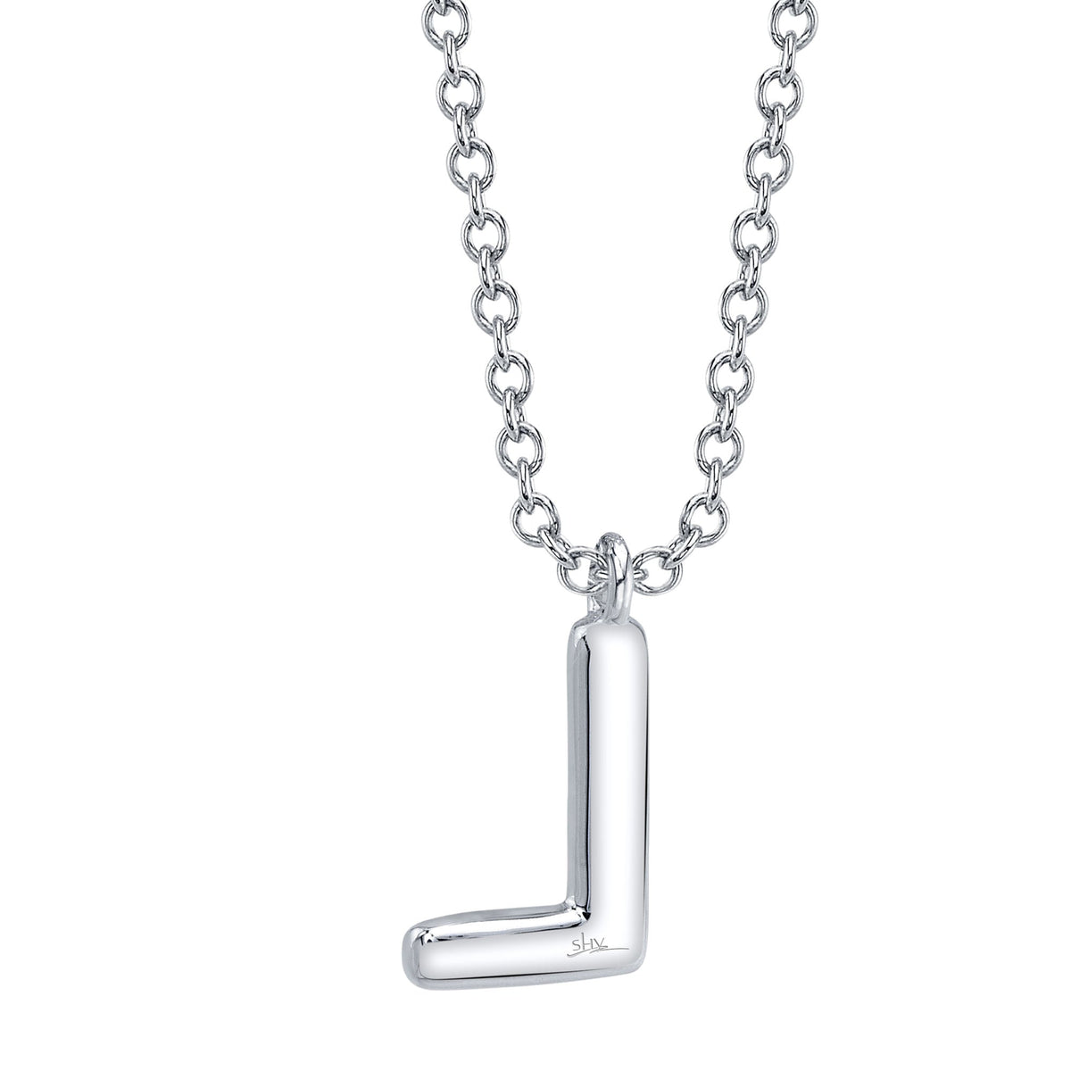 0.05CT 14K W/G DIAMOND PAVE NECKLACE - INITIAL L