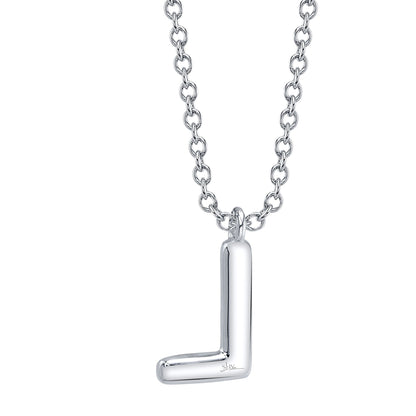 0.05CT 14K W/G DIAMOND PAVE NECKLACE - INITIAL L