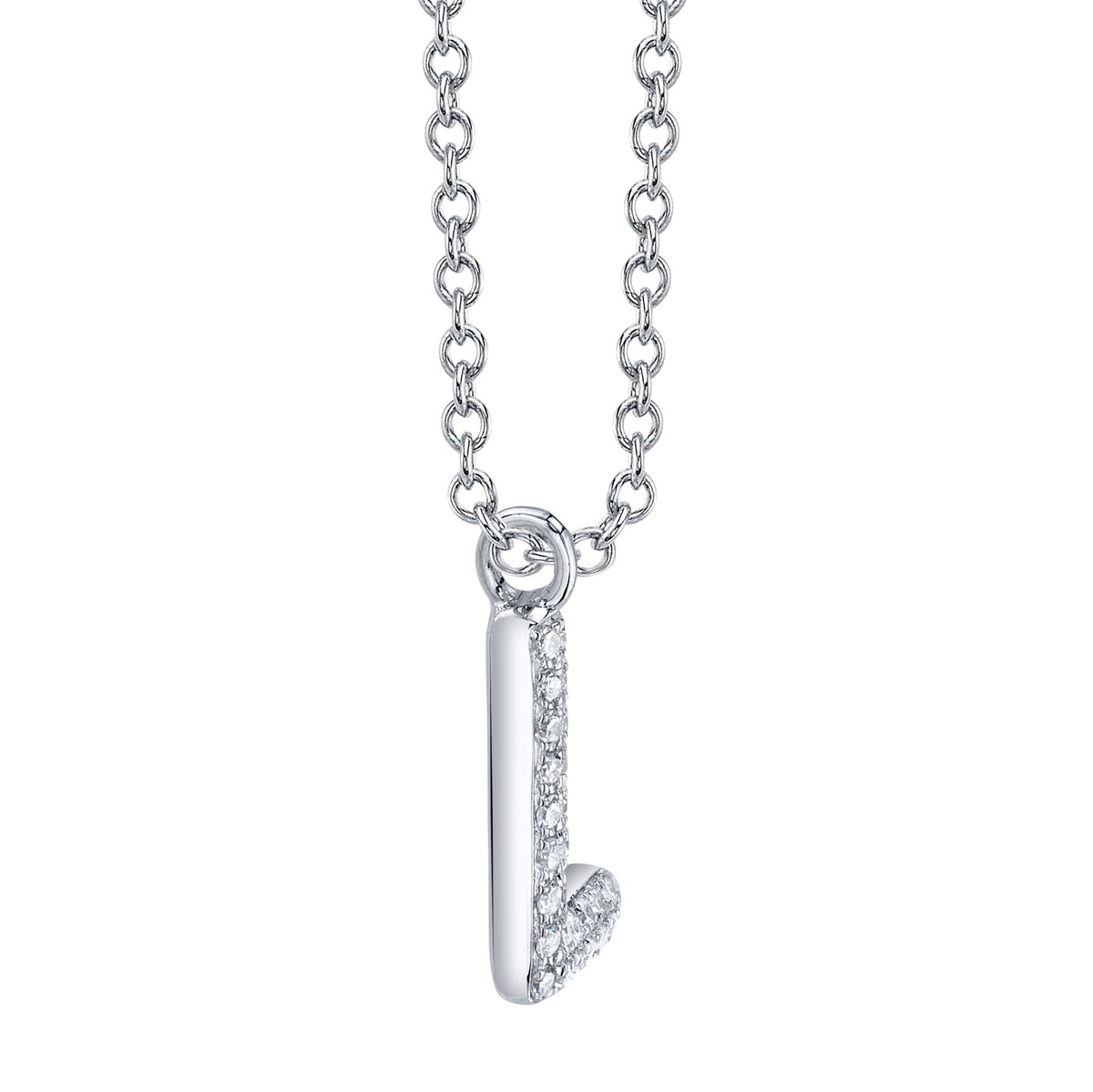 0.05CT 14K W/G DIAMOND PAVE NECKLACE - INITIAL L