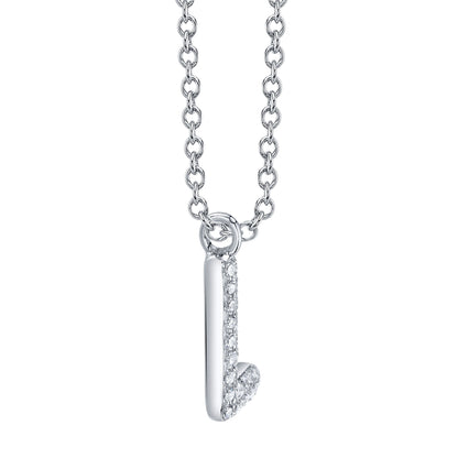 0.05CT 14K W/G DIAMOND PAVE NECKLACE - INITIAL L