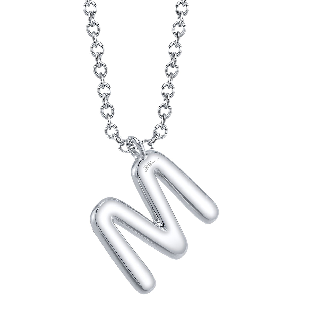 0.14CT 14K W/G DIAMOND PAVE NECKLACE - INITIAL M