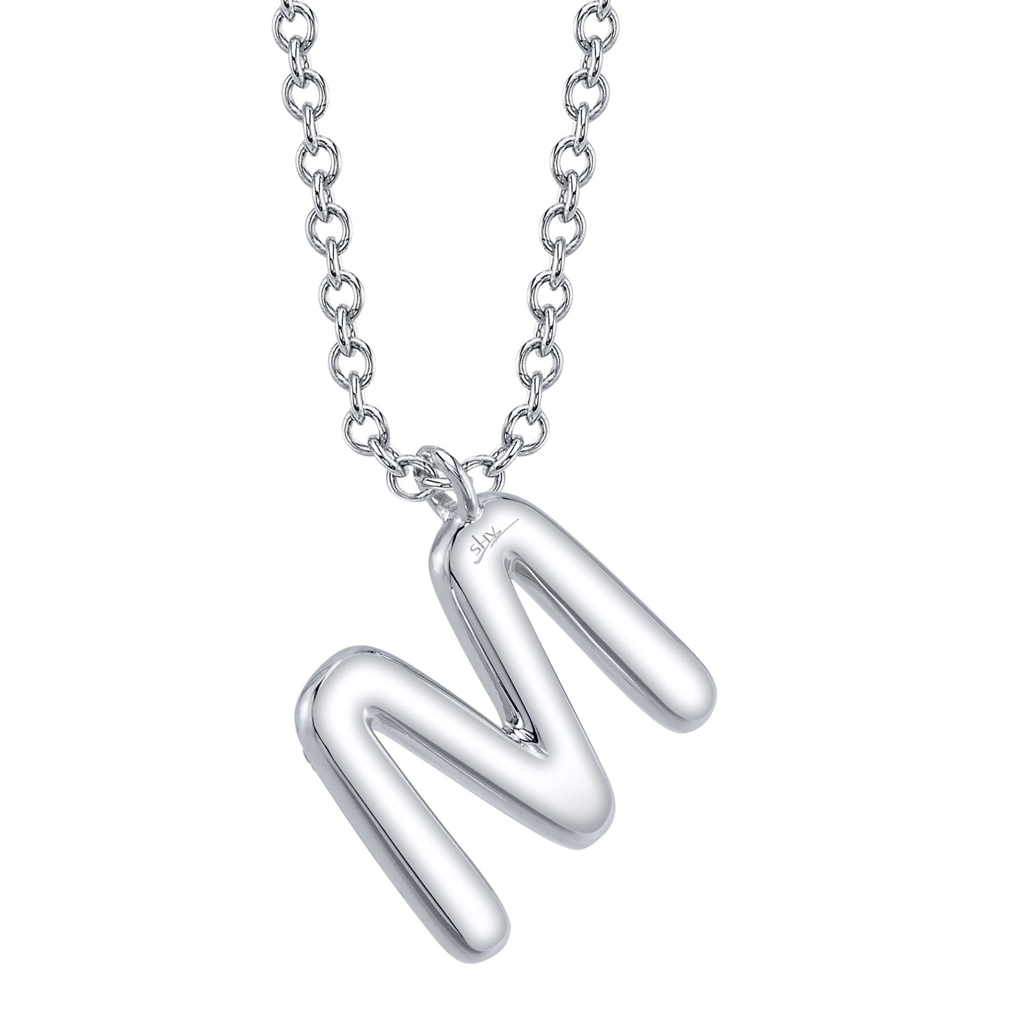 0.14CT 14K W/G DIAMOND PAVE NECKLACE - INITIAL M