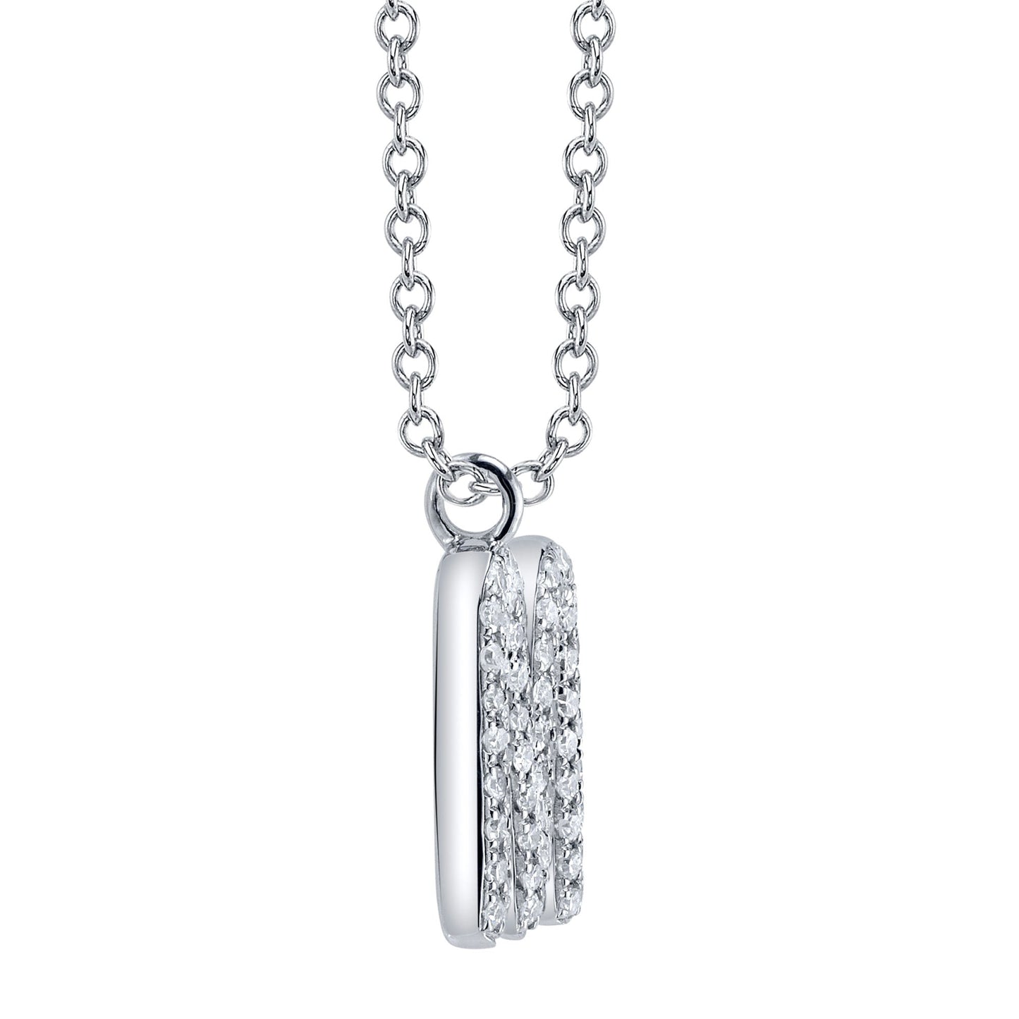 0.14CT 14K W/G DIAMOND PAVE NECKLACE - INITIAL M