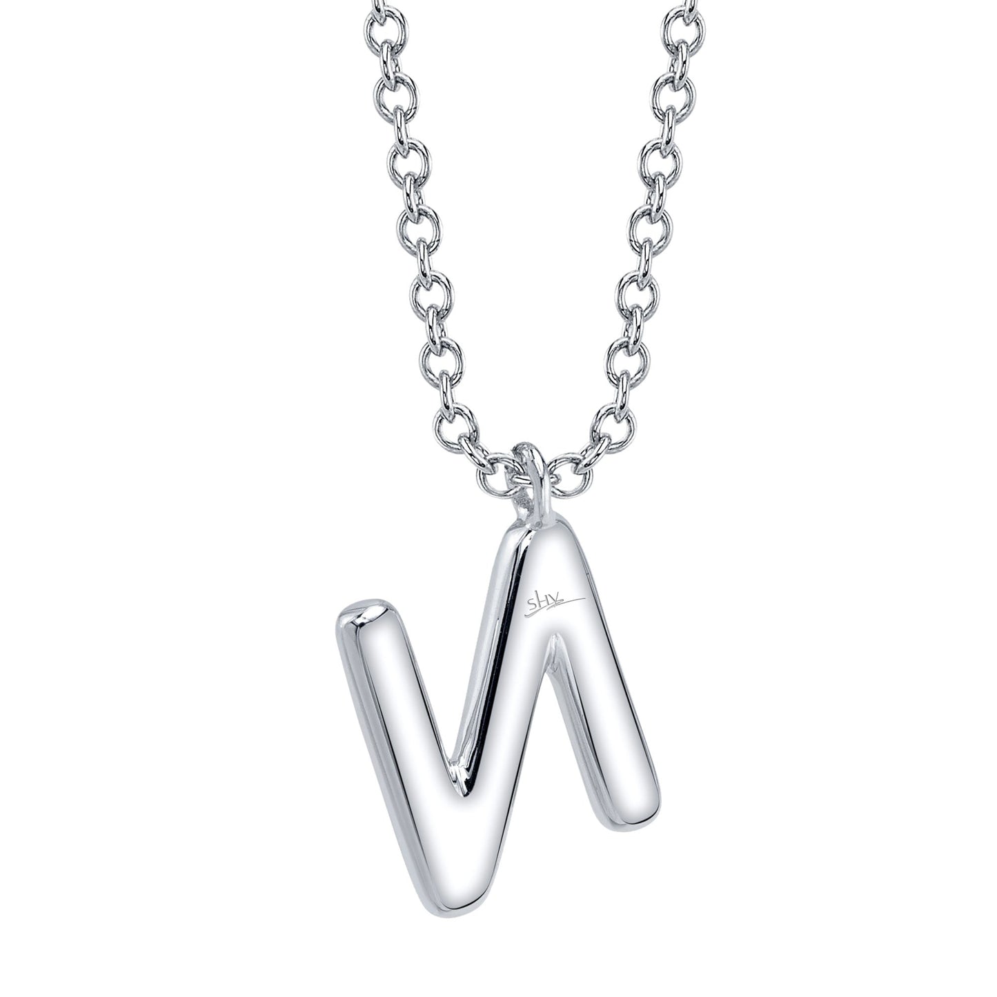 0.11CT 14K W/G DIAMOND PAVE NECKLACE - INITIAL N