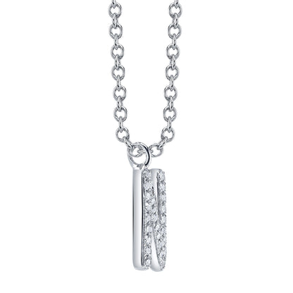 0.11CT 14K W/G DIAMOND PAVE NECKLACE - INITIAL N