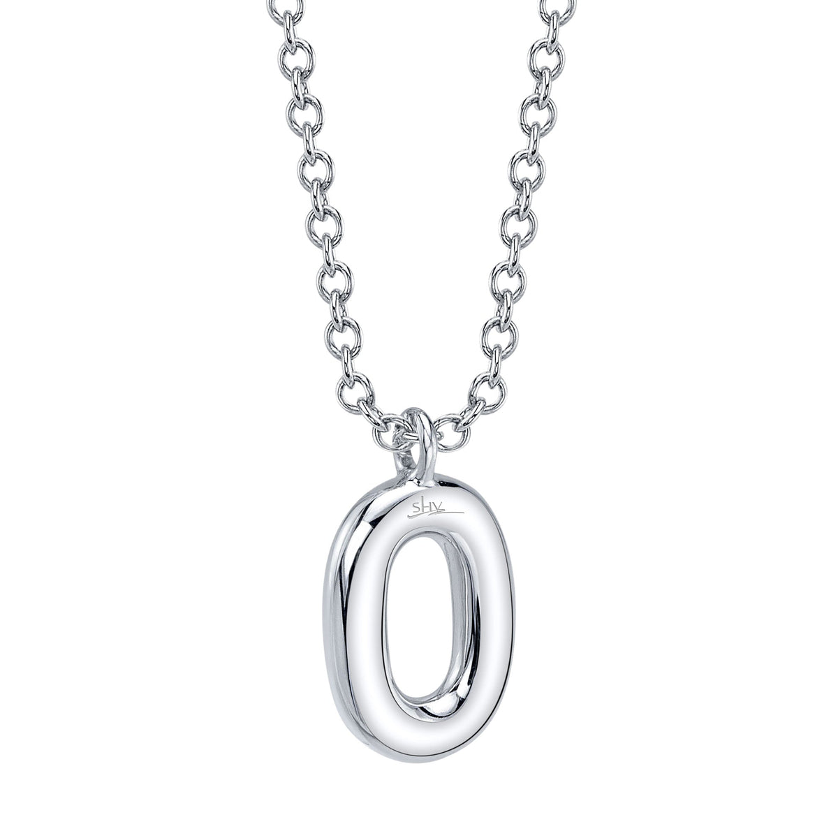 0.08CT 14K W/G DIAMOND PAVE NECKLACE - INITIAL O
