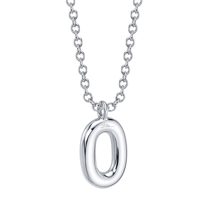 0.08CT 14K W/G DIAMOND PAVE NECKLACE - INITIAL O