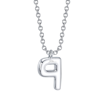 0.08CT 14K W/G DIAMOND PAVE NECKLACE - INITIAL P
