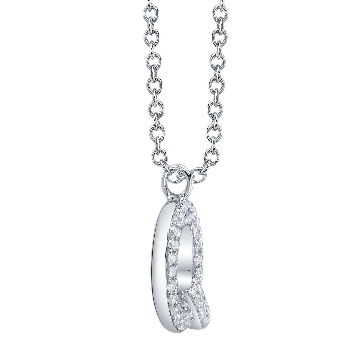0.11CT 14K W/G DIAMOND PAVE NECKLACE - INITIAL Q