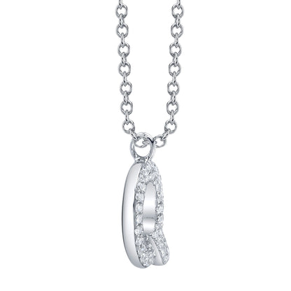 0.11CT 14K W/G DIAMOND PAVE NECKLACE - INITIAL Q