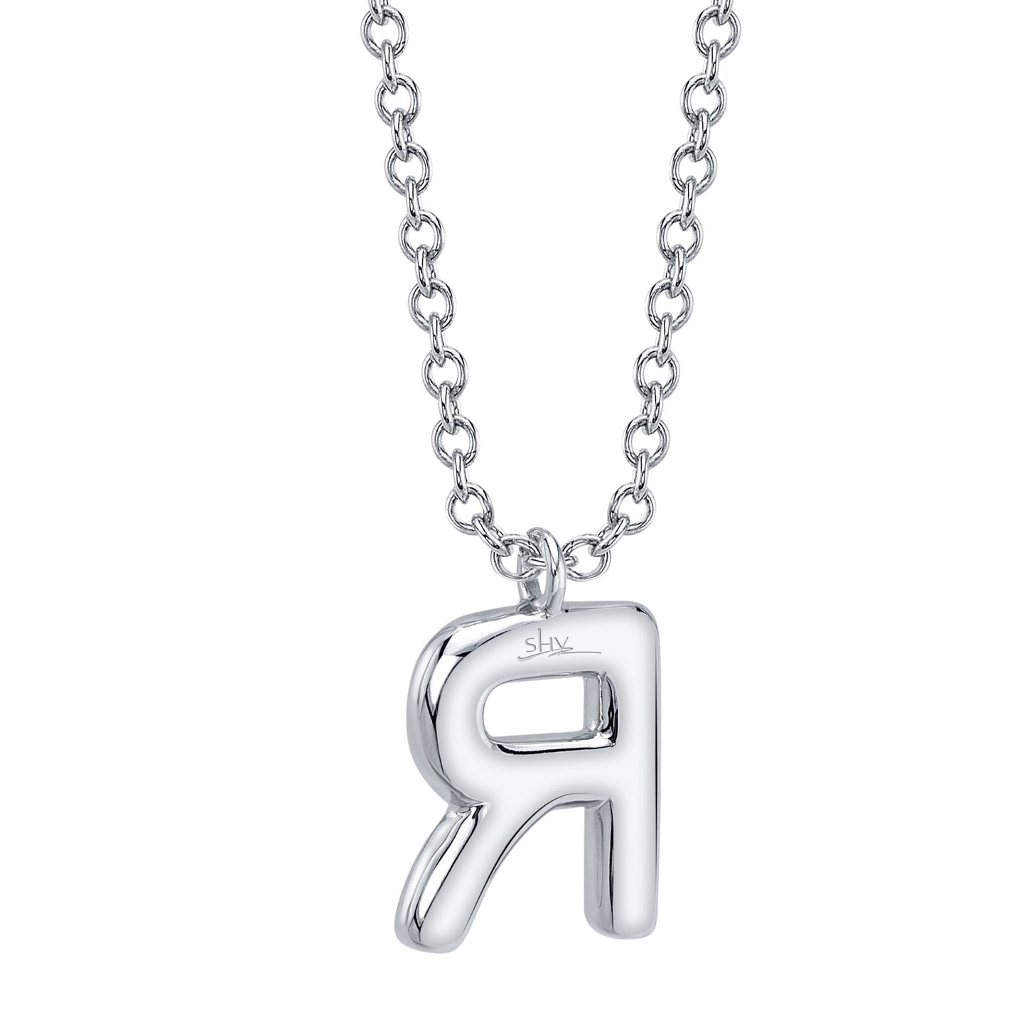 0.10CT 14K W/G DIAMOND PAVE NECKLACE - INITIAL R