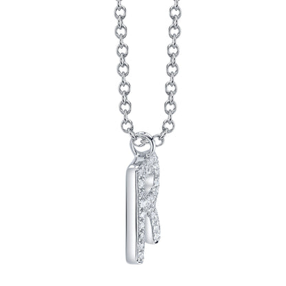 0.10CT 14K W/G DIAMOND PAVE NECKLACE - INITIAL R