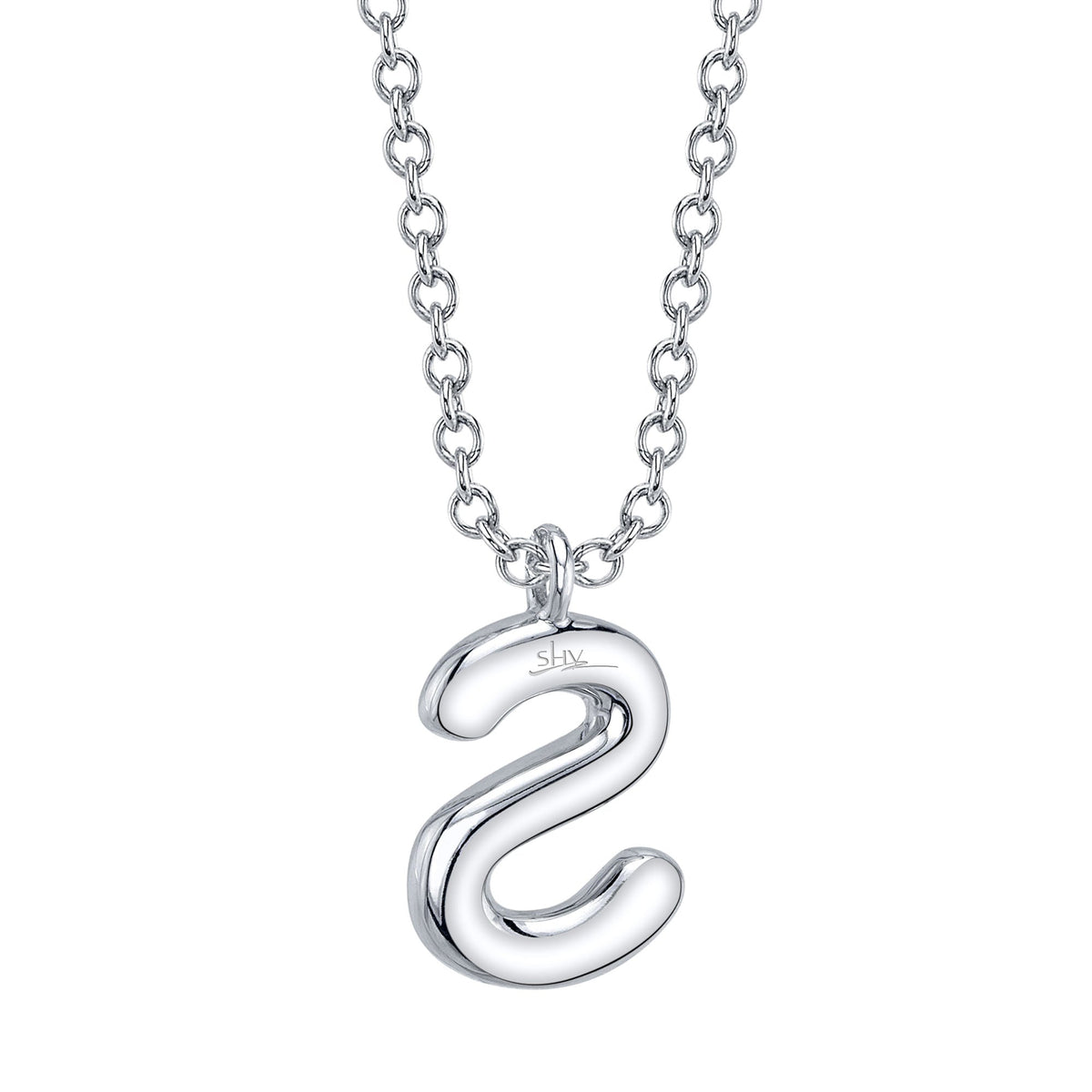 0.09CT 14K W/G DIAMOND PAVE NECKLACE - INITIAL S