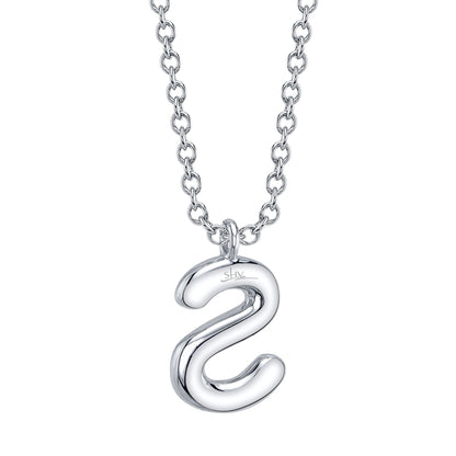 0.09CT 14K W/G DIAMOND PAVE NECKLACE - INITIAL S