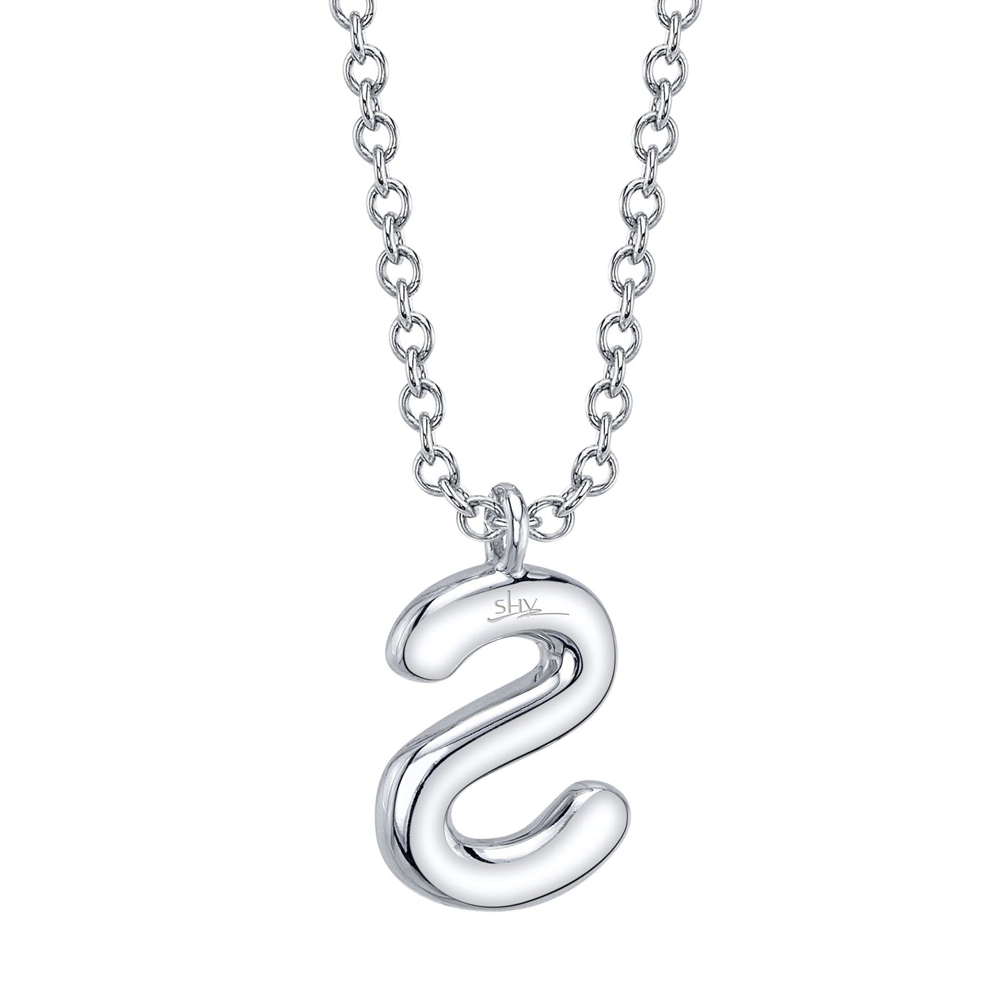 0.09CT 14K W/G DIAMOND PAVE NECKLACE - INITIAL S
