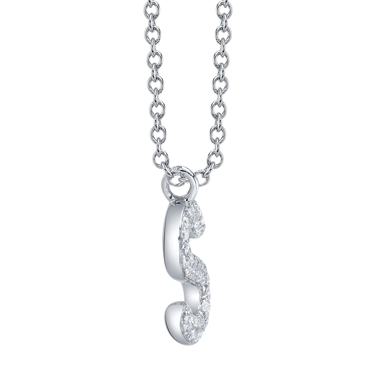 0.09CT 14K W/G DIAMOND PAVE NECKLACE - INITIAL S