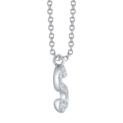 0.09CT 14K W/G DIAMOND PAVE NECKLACE - INITIAL S