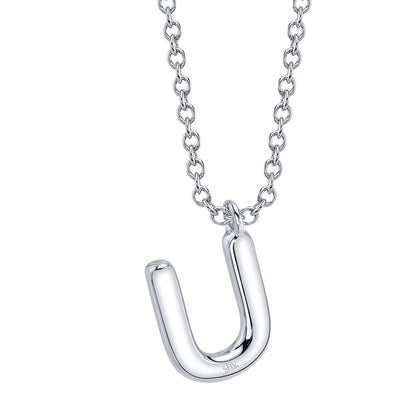 0.09CT 14K W/G DIAMOND PAVE NECKLACE - INITIAL U