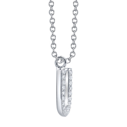 0.09CT 14K W/G DIAMOND PAVE NECKLACE - INITIAL U