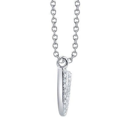 0.07CT 14K W/G DIAMOND PAVE NECKLACE - INITIAL V