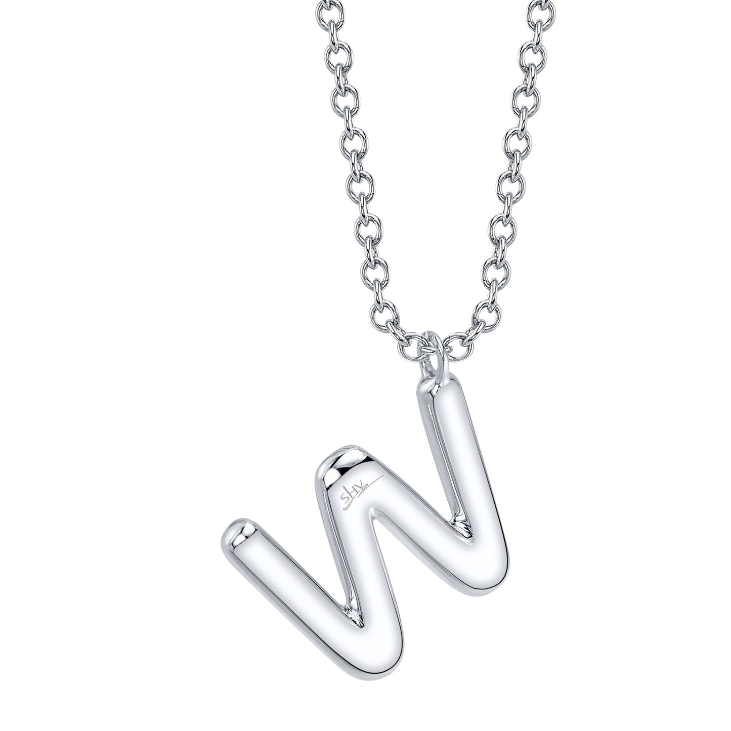 0.16CT 14K W/G DIAMOND PAVE NECKLACE - INITIAL W