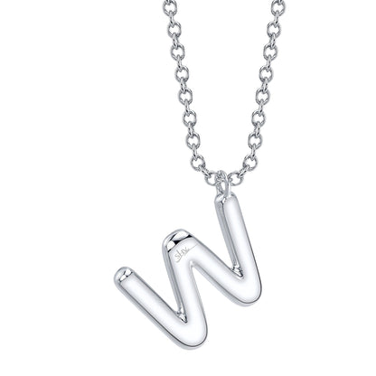 0.16CT 14K W/G DIAMOND PAVE NECKLACE - INITIAL W